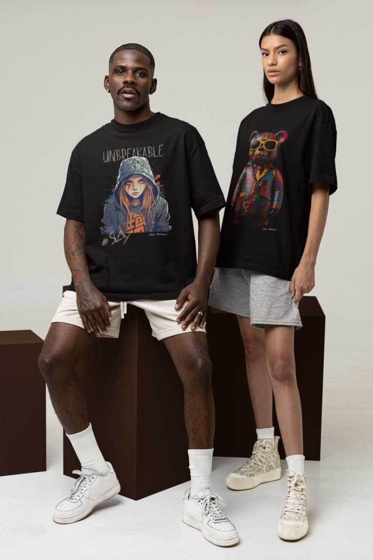 mockup-of-a-man-and-a-woman-wearing-a-tee-with-customizable-sleeves-at-a-studio-m26159